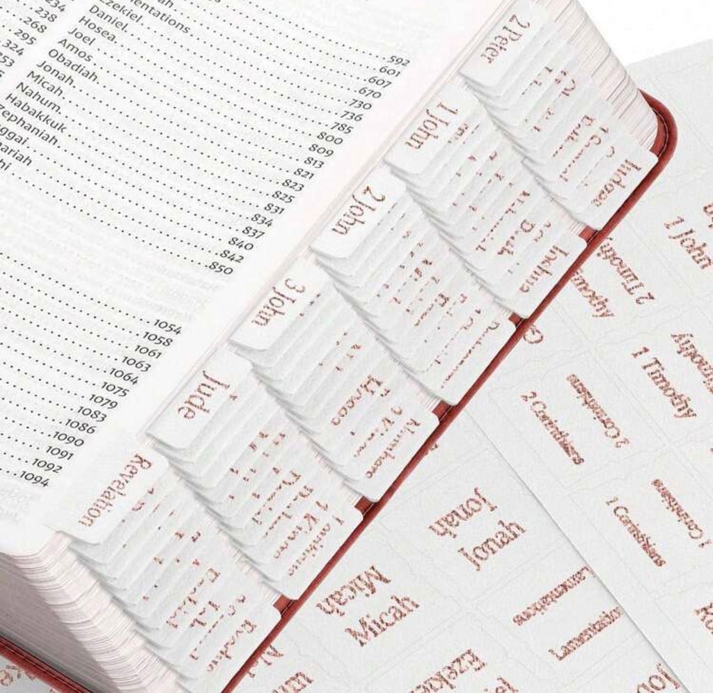 Premium White Leather Bible Tabs