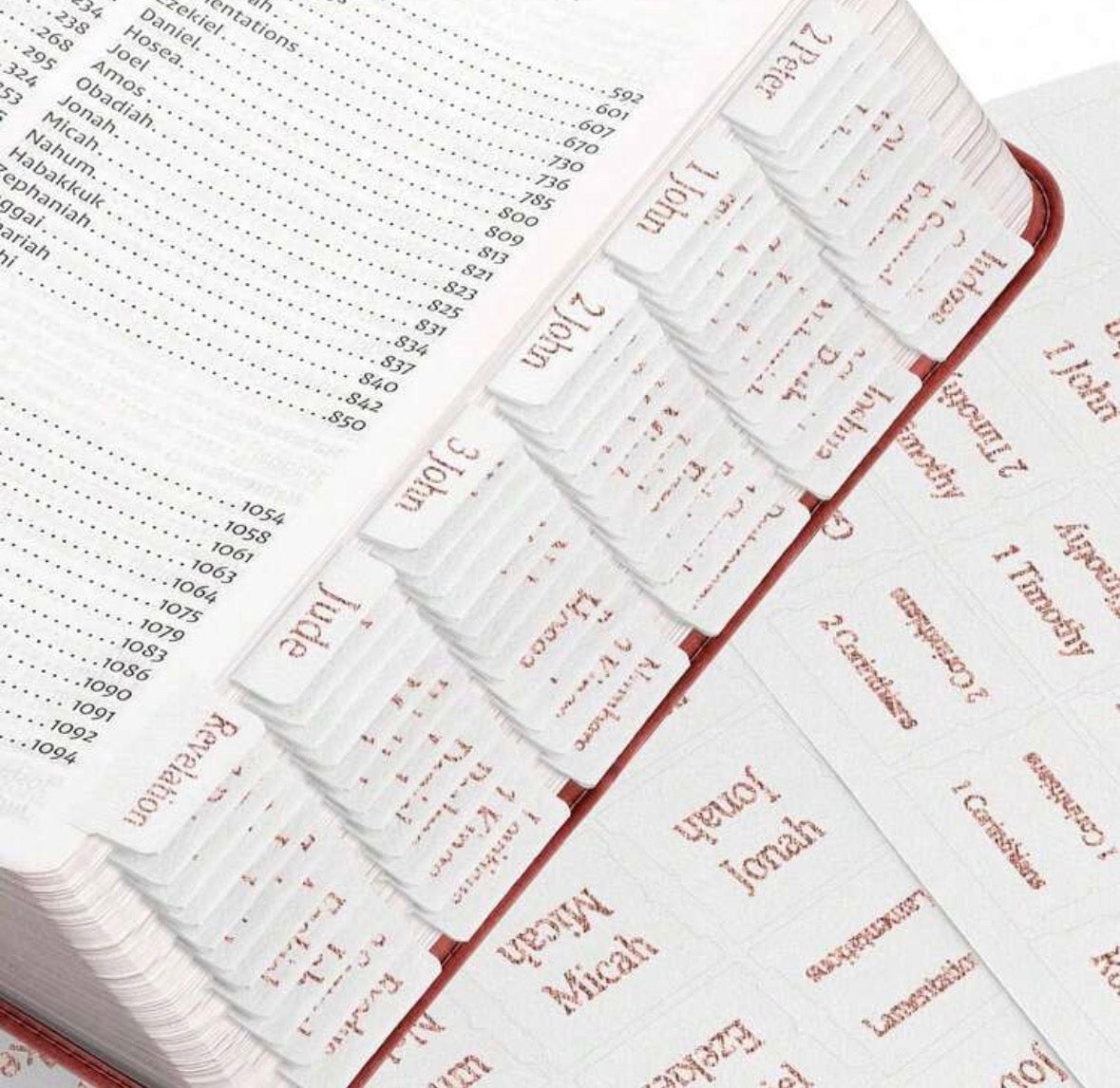 Premium White Leather Bible Tabs
