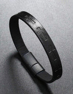 Faith Cross Leather Bracelet