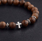 Wooden Cross Bracelet