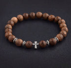 Wooden Cross Bracelet