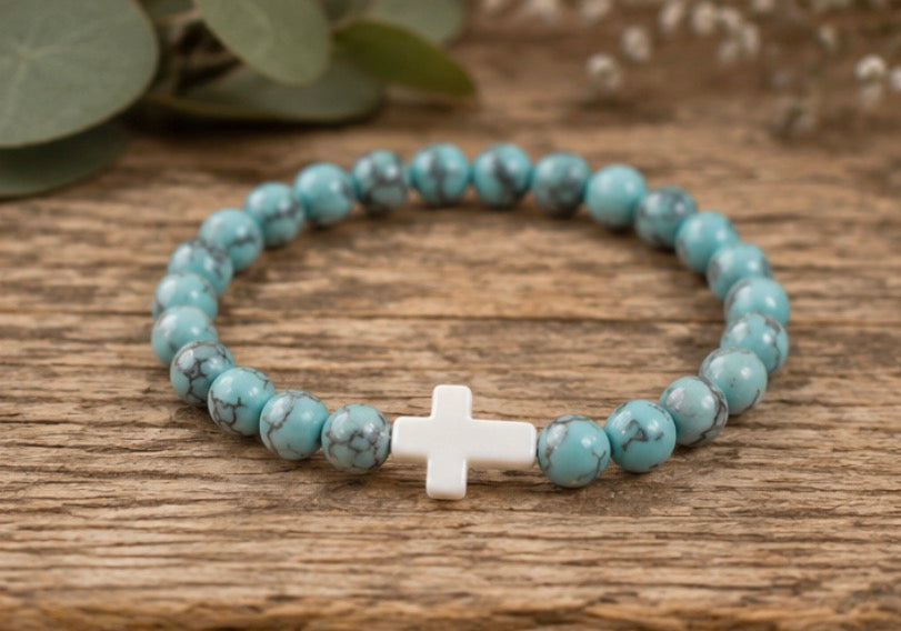 Faith Cross Stone Bracelet