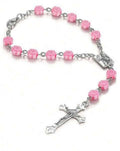 Pink Rose Car Rosary