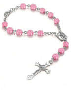 Pink Rose Car Rosary