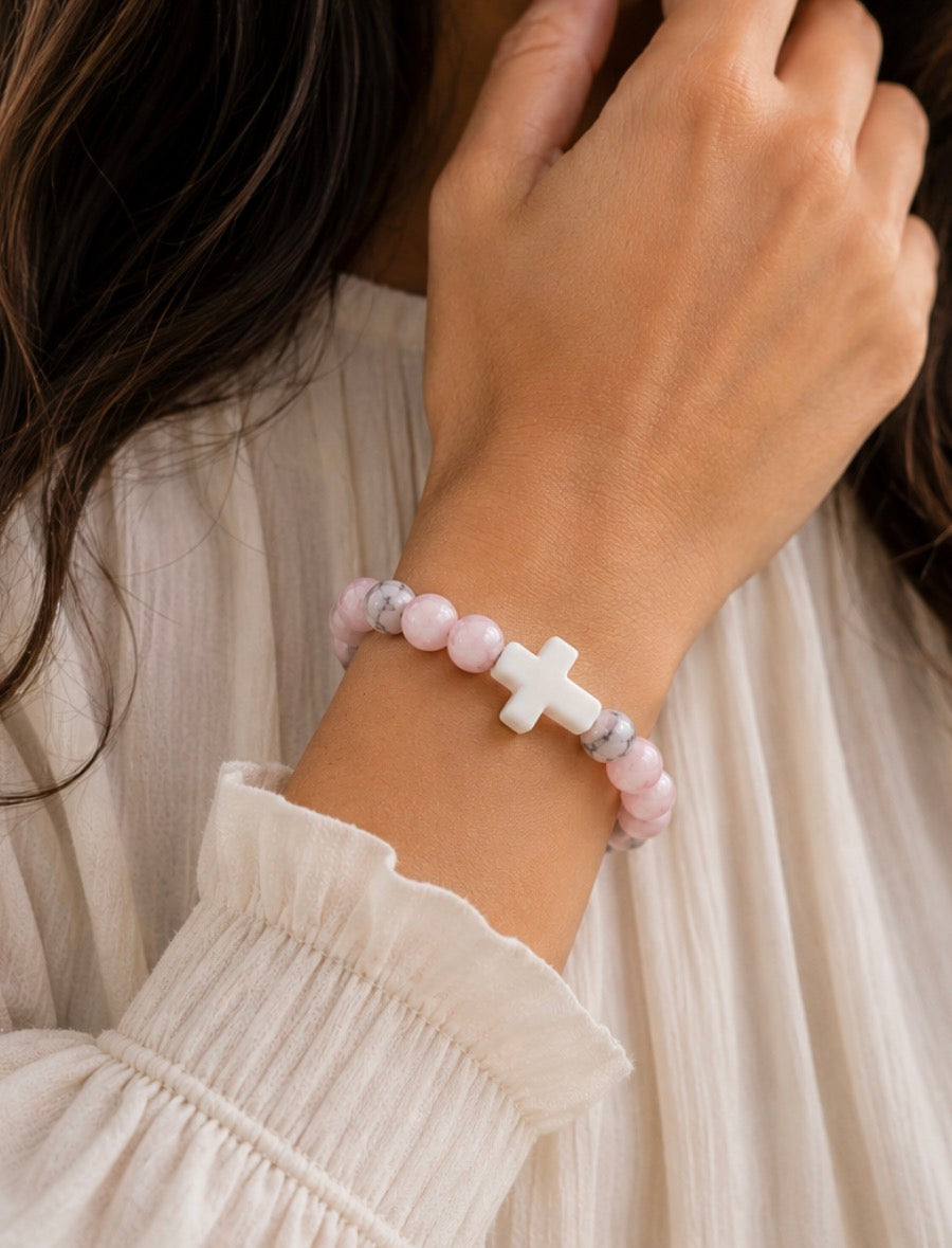 Faith Cross Stone Bracelet