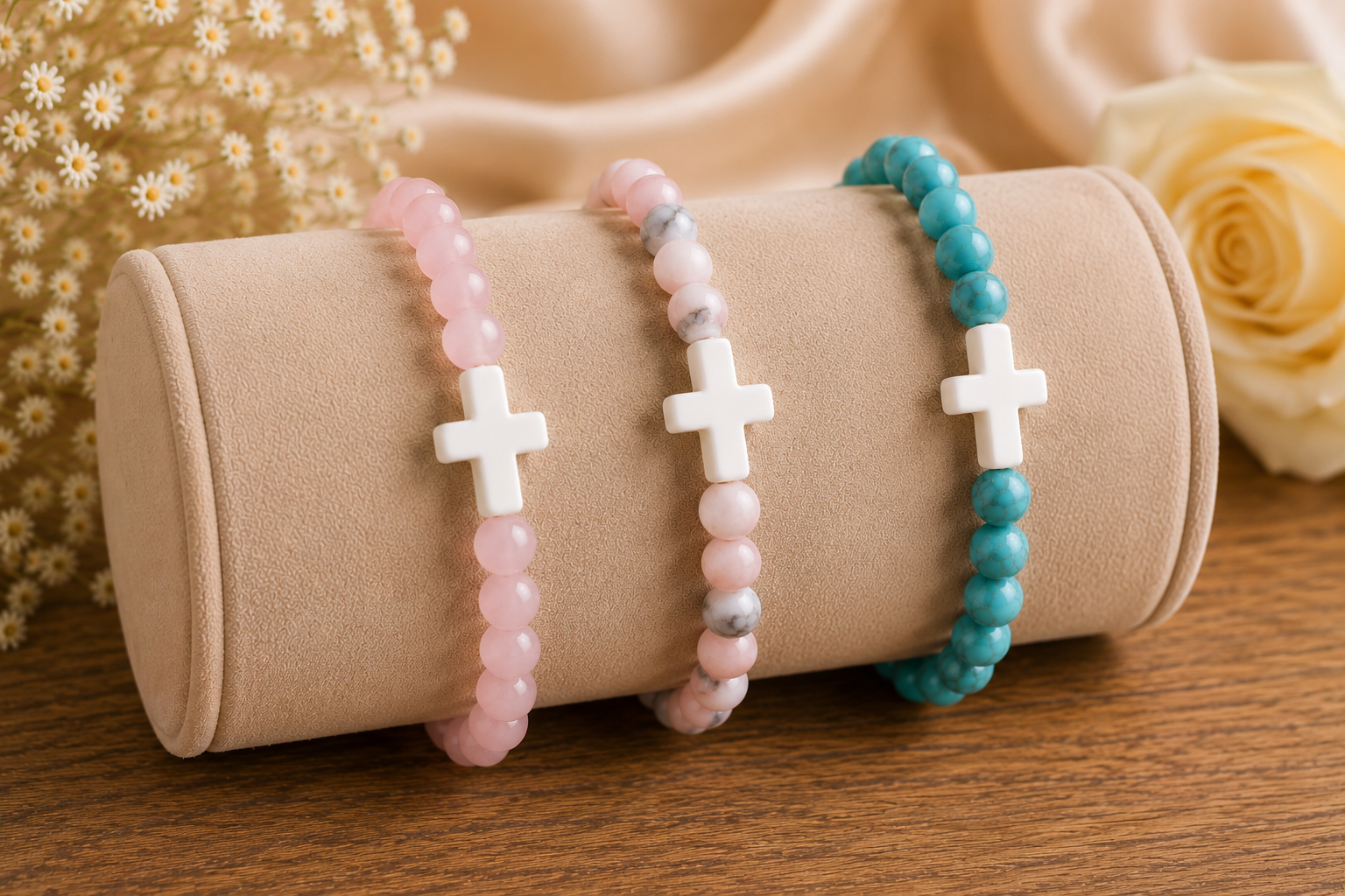 Faith Cross Stone Bracelet