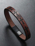 Faith Cross Leather Bracelet