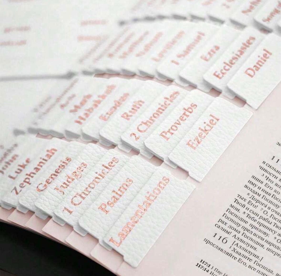 Premium White Leather Bible Tabs